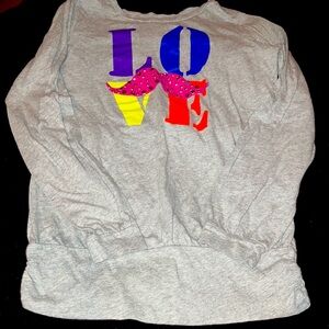 Children’s Place size 14 XL long sleeve Love Mustache shirt EUC